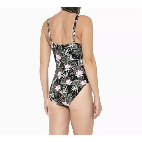 Nip Tuck Fern Gully Tummy Control Floral One-piece Swimsuit Women's S-M - Picture 7 of 9